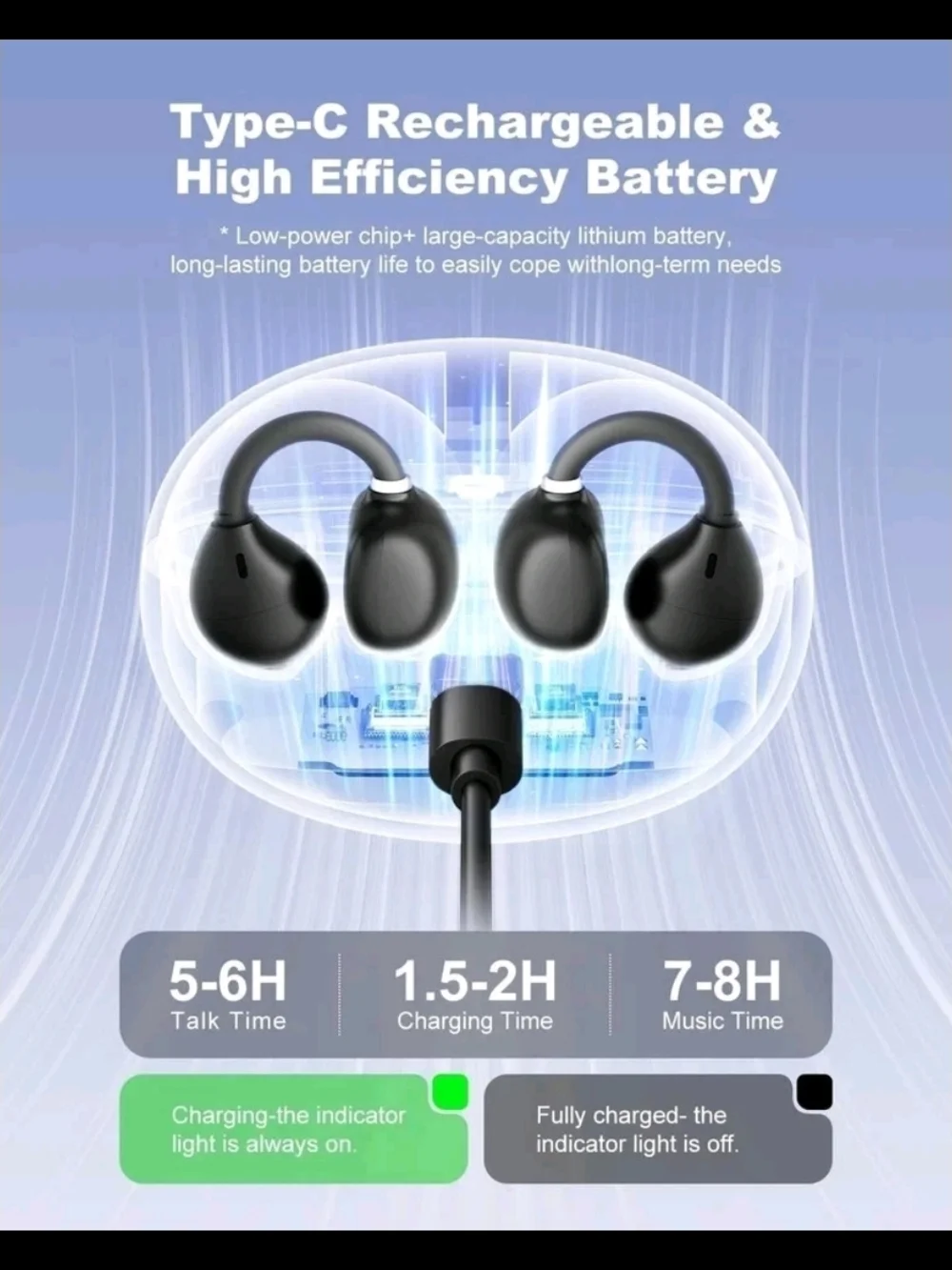 AMINY AI Translator Wireless Bluetooth Earbuds with Charging Case - Black